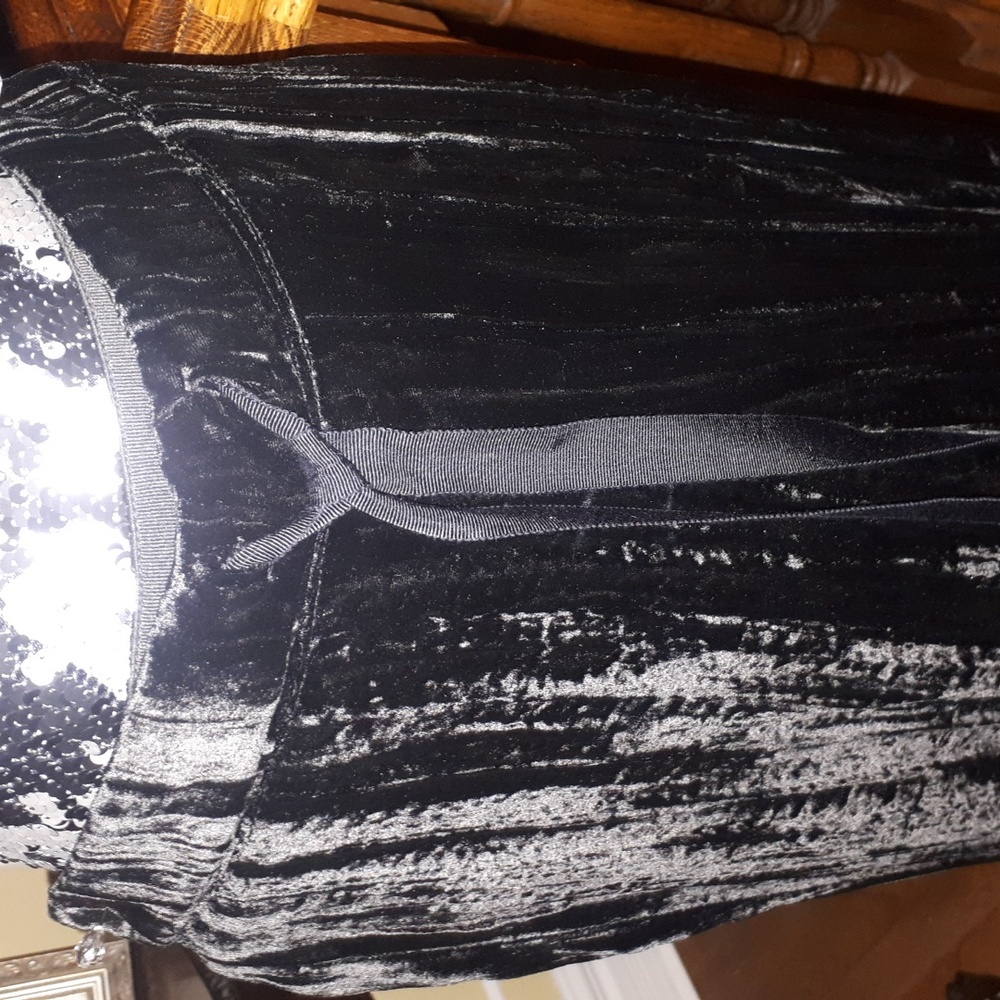 Zara Black Velvet Wide Leg Pants